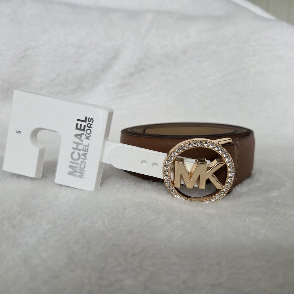Michael Kors Brown Belt with Gold Buckle